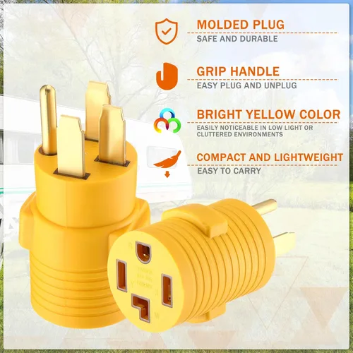 Miniatura 5 de Kanayu Adaptador de cargador EV compatible con NEMA 14-50P a 14-30R, adaptador de 4 clavijas de 50 amperios a 30 amperios para cargador o secadora