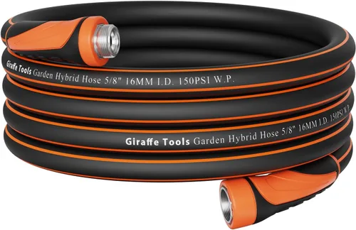 Miniatura 21 de Giraffe Tools - Manguera conectora corta de jardín de 15 pies x 5/8 pulgadas, resistente, flexible, ligera, material híbrido con mango giratorio