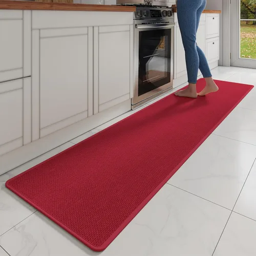 Miniatura 24 de YDKGL Tapetes de cocina para piso, alfombras de cocina súper absorbentes, antideslizantes, lavables, de lino sintético suave trenzado, alfombra