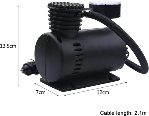 Miniatura 4 de GLOGLOW Inflador de neumáticos, 300PSI 12V compresor de aire portátil bomba de aire con manómetro para globos de coche, fútbol, baloncesto