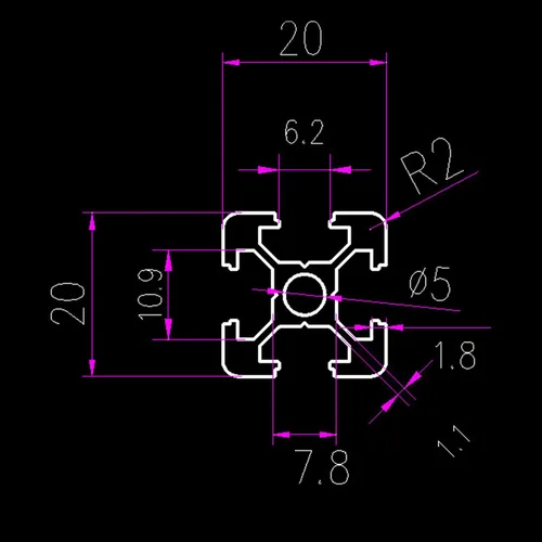 Miniatura 2 de SANTIE Perfil de aluminio con ranura en T de 7.874 in, 1 extrusión plateada 2020 de 0.787 x 0.787 in con riel lineal estándar europeo y corte