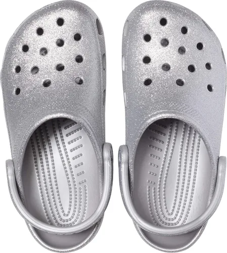 Miniatura 4 de Crocs Zuecos clásicos brillantes unisex para adultos zapatos metálicos y con purpurina Metálico