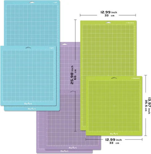 Miniatura 2 de ReArt Variedad de alfombrillas de corte para Cricut Maker 3/Maker/Explore 3/Air 2/Air/One Adhesivo de repuesto – Fuerte, estándar, ligero, 12 x 12
