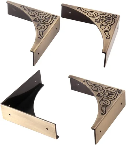 Protector de esquina de metal, 4 piezas de parachoques de esquina de muebles de gabinete de borde antiguo, protectores de esquina de mesa, cubre