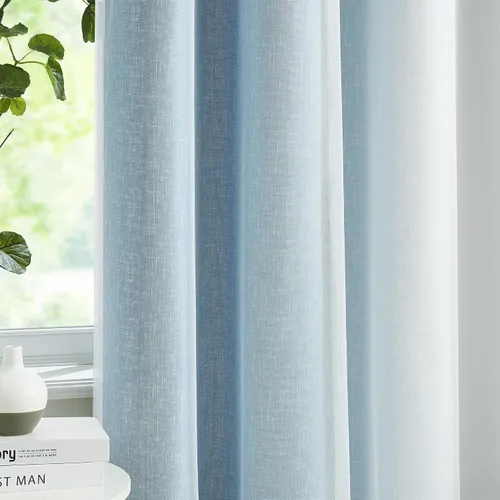 Miniatura 9 de Cortinas 100% opacas con superposición de gasa Mix and Match de doble capa, 54 pulgadas de largo, 2 paneles para dormitorio y sala de estar, azul