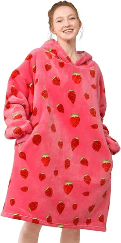 Miniatura 9 de LetsFunny Manta con Capucha, Sudadera Manta de Forro Polar Sherpa de Gran Tamaño Usable, Súper Suave Cálida y Acogedora con Bolsillo Gigante, Girasol