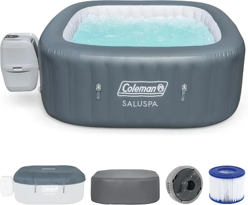 Miniatura 11 de Coleman Hawaii - Bañera de hidromasaje inflable para 4 a 6 personas, spa cuadrado de bajo consumo portátil al aire libre con 140 AirJets, 71 x 28