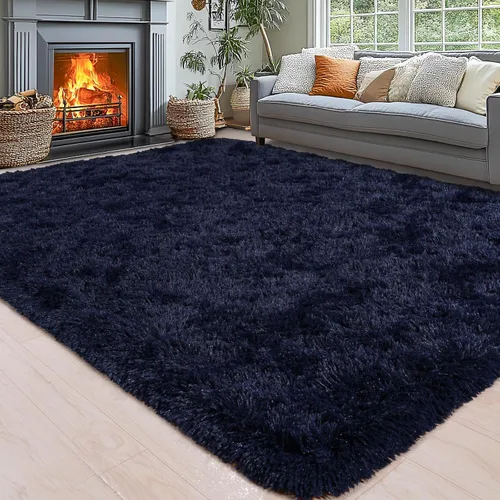 Miniatura 26 de Alfombras de área de 8x10 para sala de estar, alfombra shaggy grande ultra suave y esponjosa para dormitorio, alfombras de felpa mullida Blanco crema