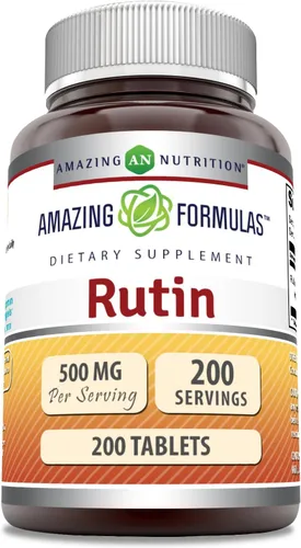 Amazing Formulas Rutin 500mg 200 tabletas Suplemento | Sin OMG | Sin gluten | Fabricado en Estados Unidos