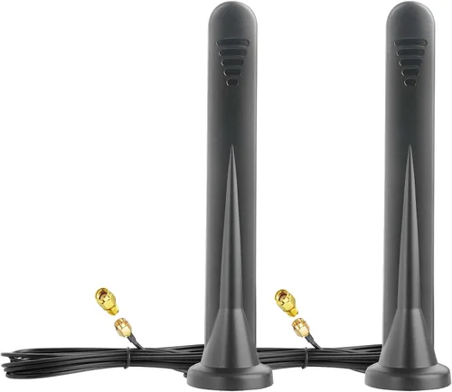 Bingfu Antena GSM 3G 4G 5G 600-6000MHz 3dbi SMA macho base magnética con cable de 10 pies, paquete de 2 unidades para módem de enrutador celular,