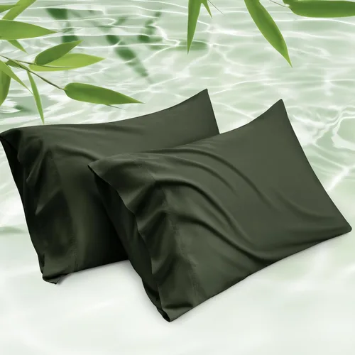 Miniatura 30 de Bedsure Juego de 2 fundas de almohada frescas de tamaño queen, rayón derivado de bambú, transpirables y suaves como la seda con cierre de sobre, 13