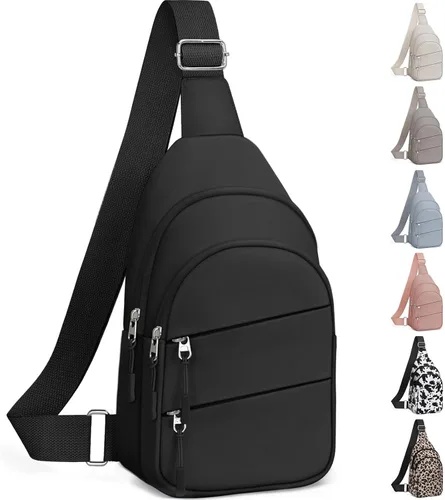 Miniatura 17 de Tuwubi Bolsos cruzados para mujer, bolsa para hombres, mochila pequeña de senderismo antirrobo, ligera para viajes al aire libre (M, beige)