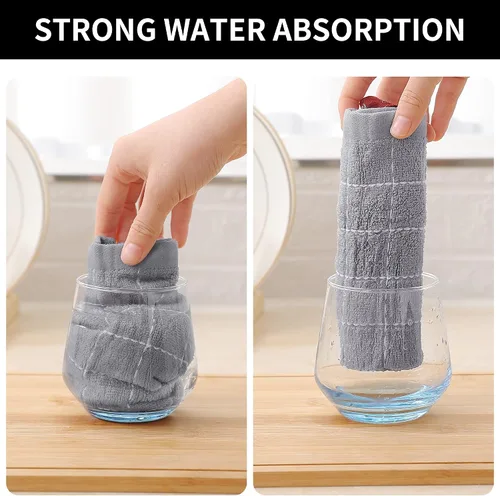 Miniatura 3 de Homaxy - Paquete de 6 paños de cocina de tela de toalla, 100 % algodón, ultrasuaves y absorbentes, trapos perfectos para la cocina, secar y lavar
