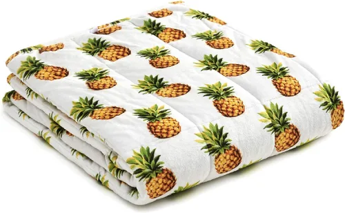 YnM Manta pesada mullida | 15 libras, 48 x 72 pulgadas, apta para una persona (~140 libras) | Material ultrasuave con cuentas de cristal, estampado