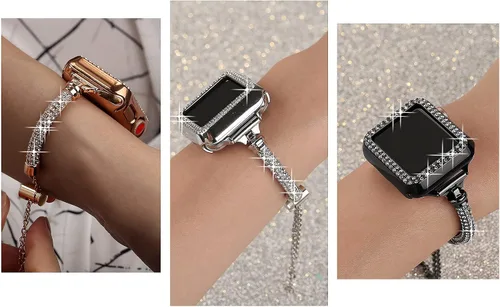Miniatura 6 de Secbolt - Correa y funda brillante compatible con Apple Watch Band de 1.50 pulgadas, 1.57 pulgadas, 1.61 pulgadas, 1.65 pulgadas, 1.73 pulgadas