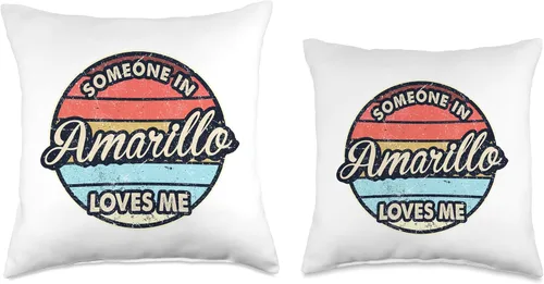 Miniatura 3 de Someone In Amarillo Loves Me City US USA Throw Pillow