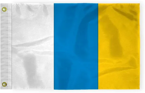 Miniatura 11 de AGAS - Bandera de coche de Islas Canarias de alta calidad de 10.5 x 15 pulgadas, impresa de doble cara en tela de poliéster súper tejida, doble