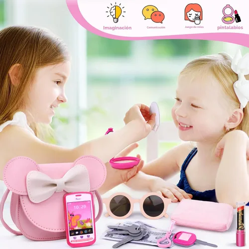 Miniatura 4 de Bolso de niña para juego de simulación con juguetes de maquillaje, juguetes de bolso para niñas pequeñas de 3, 4, 5, 6, 7 años de regalo, bolso