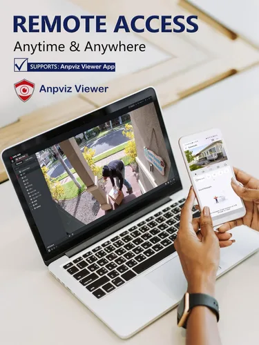 Miniatura 8 de Anpviz Cámara IP 4K PoE al aire libre, Cámara inteligente de torreta de luz dual de 8 MP, detección de humanos/vehículos, lente gran angular
