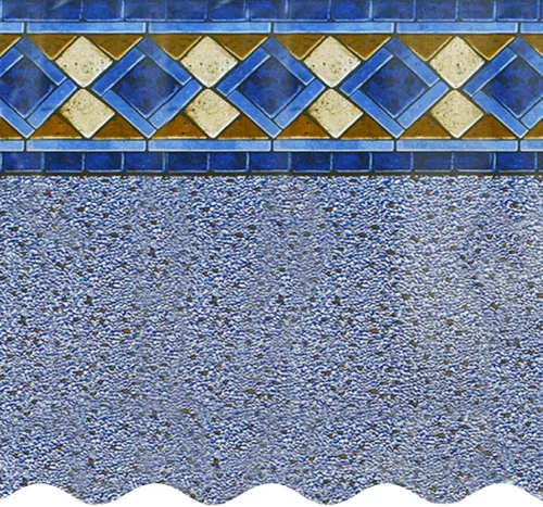 Smartline Revestimiento ovalado para piscina de 15 pies x 30 pies, diamante mosaico, estilo unibead, altura de pared de 48 pulgadas, vinilo virgen