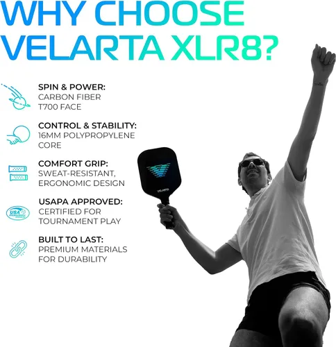 Miniatura 3 de Velarta Professional Pickleball Paddles – Best Pickleball Paddle - Pickleball Paddles Carbon Fiber T700 - USAPA Approved - 16mm Paddle Racket for