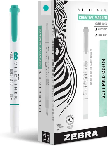 Miniatura 19 de Zebra Pen Mildliner - Resaltador de doble punta, puntas gruesas y finas, Azul