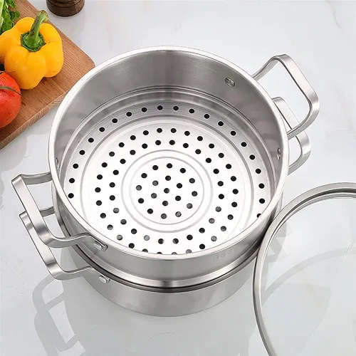 Miniatura 4 de Vaporizador de alimentos de 5 capas, olla de sopa, olla de cocina de 5 capas de acero inoxidable para el hogar, adecuada para estufa de gas/cocina