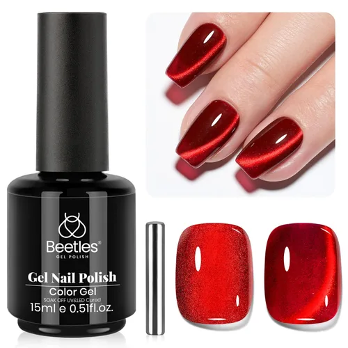 Miniatura 47 de Beetles - Esmalte de uñas de gel ultravioleta semipermanente sin HEMA de alto brillo para manicura francesa y arte de uñas, frasco a juego, blanco