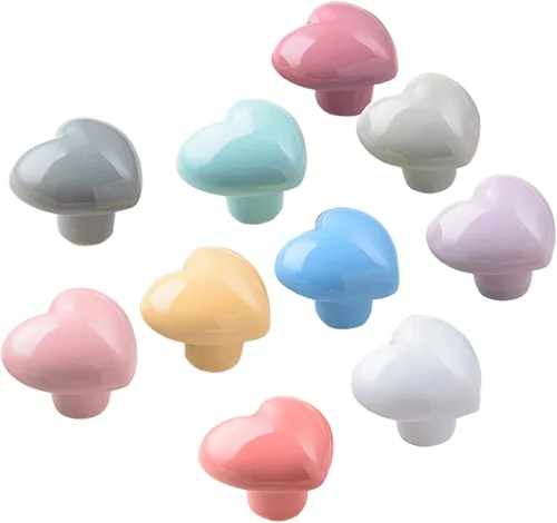 Miniatura 11 de Pomos de cerámica para cajones en forma de corazón, tiradores de armario con tornillos de 3 tamaños, pomos para muebles de cocina para armario, Rosa