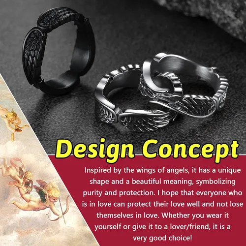 Miniatura 6 de FaithHeart Anillos góticos punk del diablo mal de ojo, anillo de motociclista de acero inoxidable con garra de dragón y águila para hombres