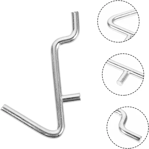 Miniatura 7 de Angoily Pegboard - Estante perforado con gancho en V, 10 unidades, acero inoxidable, resistente, perchero