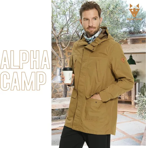 Miniatura 8 de ALPHA CAMP Men Waterproof Jacket with Hood Rain Coat Windbreaker All Weather Breathable Long Soft Shell