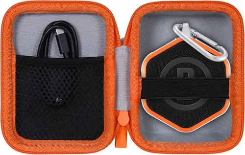 Miniatura 11 de co2CREA Funda rígida compatible con altavoz GPS Bushnell Golf Wingman View Estuche negro + cremallera naranja