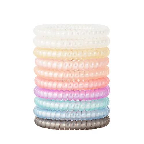 Miniatura 17 de Lazos para el cabello en espiral para soportes gruesos para cola de caballo (paño marino, 12 piezas) – sin arrugas para todo tipo de cabello Tela