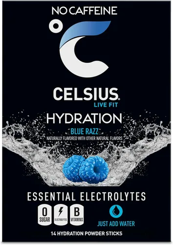 Miniatura 5 de Celsius Hydration™ Blue Razz, mezcla de bebida de hidratación con electrolitos sin azúcar (paquete de 14)