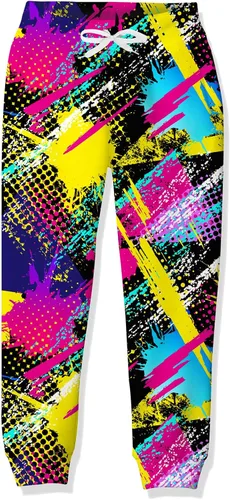 uideazone 6-13T - Pantalones deportivos divertidos con gráficos en 3D para niños, pantalones deportivos para deporte, gimnasio, casual