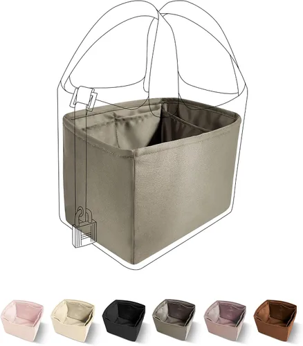 DGAZ Organizador de bolsos suave y sedoso, seda, bolso de lujo en moldeadores de bolsas, mujer, se adapta a picotina 1822 bolsas (gris tourterelle,