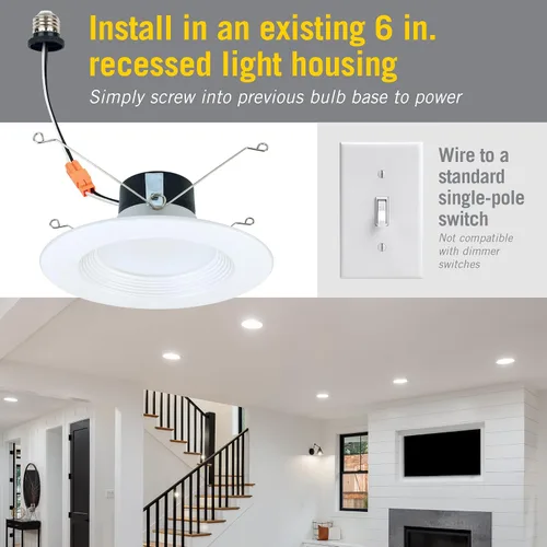 Miniatura 4 de Armacost Lighting Retrofit - Focos empotrables inteligentes LED RGB+WW para remodelación, paquete de 4
