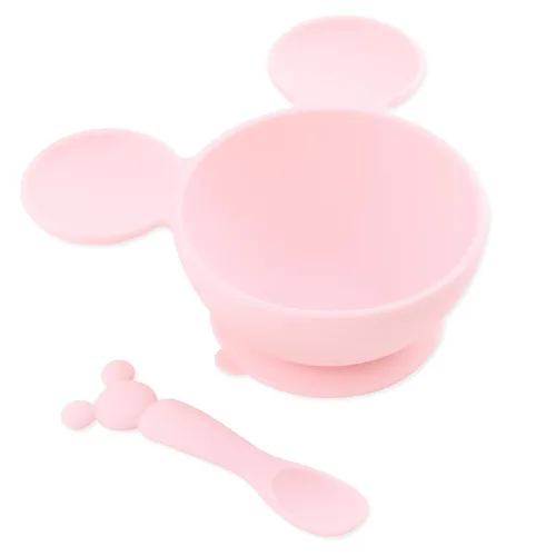 Miniatura 12 de Bumkins Tazón Disney Mickey Mouse, juego de alimentación de silicona con succión, incluye cuchara, elementos de entrenamiento para el destete guiado