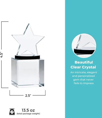 Miniatura 2 de Baudville Trofeo grabado - Premio de cristal - Mini en forma de estrella
