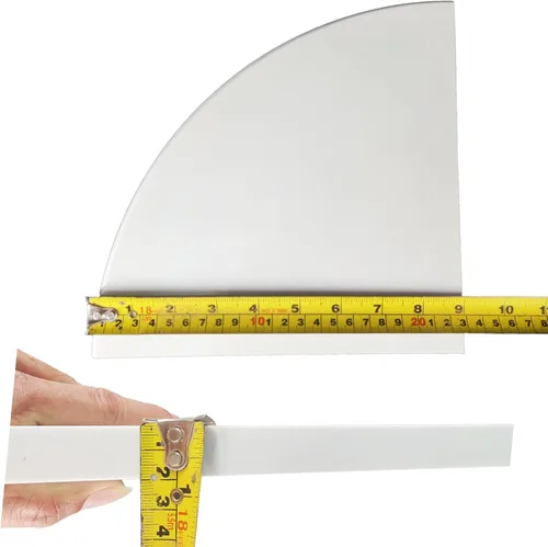 Miniatura 4 de 2 estantes esquineros de mármol blanco para baño, 9 x 9 x 0.8 pulgadas, estantes esquineros de mármol para baño, montaje en pared, ambos lados