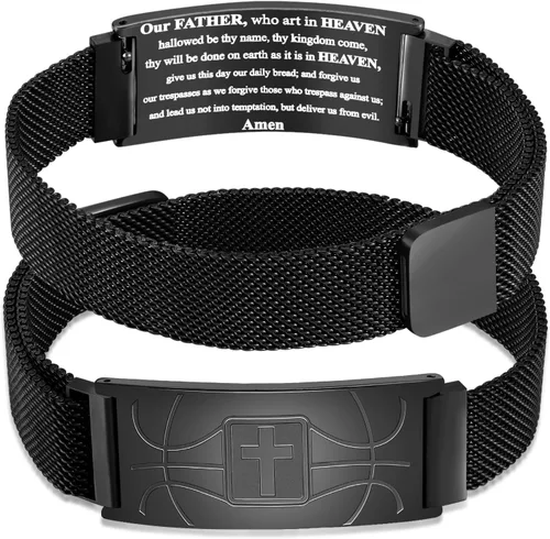 Miniatura 66 de Regalos de graduación, pulsera de fútbol, fútbol, baloncesto, béisbol, regalos de pulsera, pulseras de cruz de fe para hombres, bautismo, primera