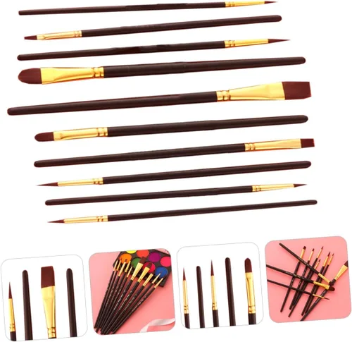 Miniatura 8 de EXCEART Juego de 40 pinceles de nailon para el cabello, pinceles de pintura para niños, pinceles de pintura para pintura acrílica, pinceles