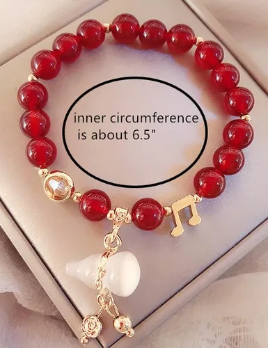 Miniatura 4 de Feng Shui - Pulsera china Wu LouHu Lou hecha a mano para salud y protección, Ágata