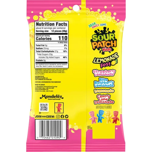 Miniatura 12 de SOUR PATCH KIDS Lemonade Fest Soft & Chewy Gummy Candy, 8.02 onzas