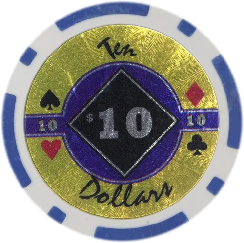 Brybelly Black Diamond Poker Chip - Compuesto de arcilla pesada de 0.49 oz, paquete de 50 ($10 azul)