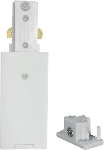 H Track - Conector de extremo vivo con tapa de extremo, adecuado para sistemas de iluminación de riel tipo H, color blanco