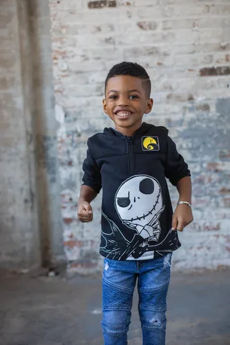 Miniatura 2 de Disney Nightmare Before Christmas Jack Skellington Oogie Boogie Sally - Sudadera con capucha de forro polar con cremallera de un cuarto de niño a