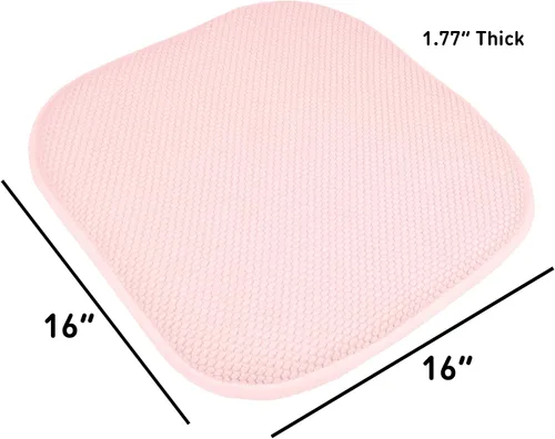 Miniatura 210 de Sweet Home Collection Cojines de espuma viscoelástica para silla, goma antideslizante y diseño de panal de abejas y esquinas redondeadas de 16 x 16