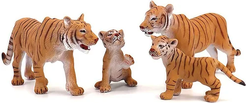Miniatura 8 de Gemini&Genius Juego de figuras familiares de Tigres, juego de animales, modelos educativos de vida silvestre, adornos para pasteles y regalo